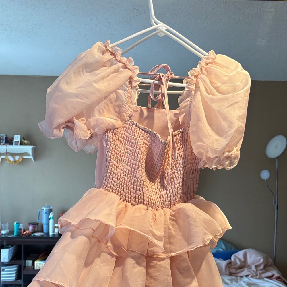 Beautiful Ruffled Pink Dress - Picture 8 of 8